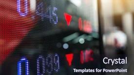  Presentation with stock market risk - Slide deck having quoted company - stock market prices screen background and a wine colored foreground