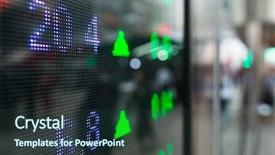  Presentation with stock market - Presentation design having quoted company - stock market prices screen background and a tawny brown colored foreground