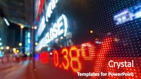  Presentation with stock market - PPT theme consisting of quoted company - stock market quotes background and a crimson colored foreground
