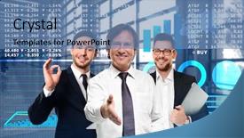  Presentation with stock exchange - Audience pleasing presentation consisting of quoted company - team of brokers and stock backdrop and a teal colored foreground