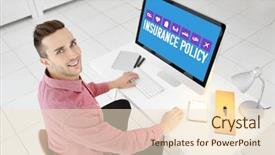  Presentation with cargo insurance man and passenger - Cool new slides with quoted company - young man using computer backdrop and a lemonade colored foreground