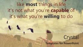  Presentation with quote - Cool new presentation theme with quotes - girl walking in a field backdrop and a coral colored foreground