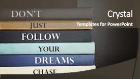  Presentation with stack books - Presentation enhanced with quotes - inspirational quote by unknown source background and a tawny brown colored foreground