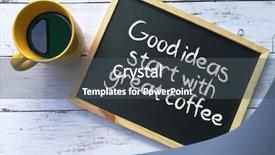  Presentation with ideas - Presentation design featuring quotes on coffee and ideas background and a dark gray colored foreground