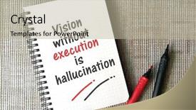  Presentation with note book - Presentation design featuring quotes on execution written background and a mint green colored foreground