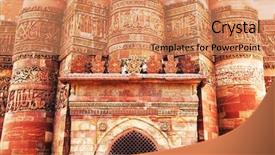  Presentation with world history - Beautiful slides featuring qutb minar the tallest free backdrop and a coral colored foreground
