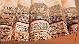  Presentation with sandstone - Slides having qutb minar the tallest free background and a coral colored foreground