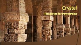  Presentation with unesco - PPT theme consisting of qutb minar the tallest free background and a tawny brown colored foreground