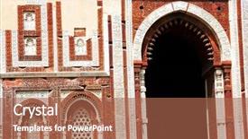  Presentation with sandstone - Presentation theme consisting of qutb minar the tallest free background and a coral colored foreground