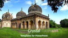  Presentation with india - Amazing slide deck having qutbshahi tombs in hyderabad india backdrop and a tawny brown colored foreground