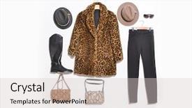  Presentation with fashion handbag - Slides consisting of r - fashion leopard pattern coat background and a lemonade colored foreground