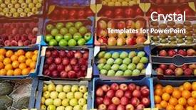 Presentation with market - Slide set consisting of r - fruits background in boxes display background and a tawny brown colored foreground
