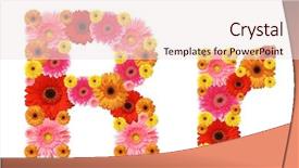  Presentation with alphabet - Slide set consisting of r - r flower alphabet background and a sky blue colored foreground