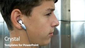  Presentation with festival music band hands playing - Cool new presentation design with r b - teen listen music on mp3 backdrop and a coral colored foreground