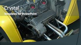  Presentation with vintage car - Slide deck having part d - engine of a vintage car background and a dark gray colored foreground