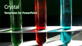  Presentation with test tubes - Audience pleasing presentation theme consisting of catalyst - test tubes against dark background backdrop and a forest green colored foreground