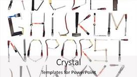  Presentation with alphabet - PPT theme featuring r b - tools forming the alphabet isolated background and a white colored foreground