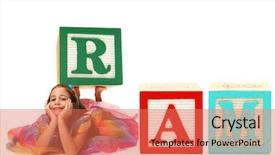  Presentation with alphabet - Theme with r mer - beautiful six year old girl background and a coral colored foreground