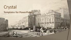  Presentation with old london - PPT layouts featuring r mer - old print of porta felice background and a lemonade colored foreground