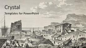  Presentation with port - Slides consisting of r mer - port of girgenti nowadays porto background and a light gray colored foreground