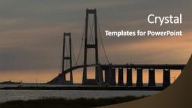  Presentation with bridge - Amazing PPT theme having r mer - storeb ltsbroen bridge during sunset backdrop and a  colored foreground