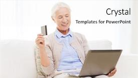  Presentation with compute - Theme with r mer - technology age and people concept background and a sky blue colored foreground