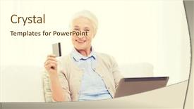  Presentation with compute - Cool new presentation with r mer - technology age and people concept backdrop and a cream colored foreground