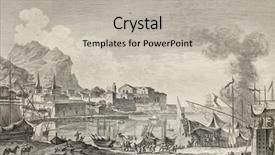  Presentation with view of the old port - Audience pleasing presentation theme consisting of r mer - view of port of palermo backdrop and a light gray colored foreground