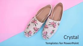  Presentation with blue floral - Slide set featuring r travel - leisure floral pattern shoes background and a  colored foreground