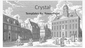  Presentation with town hall - Slide set with raadhuisplein-in-leeuwarden background and a light gray colored foreground