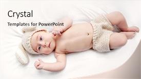  Presentation with baby chickens little cute chicks - Slide deck featuring rabbit costume family concept easter background and a  colored foreground