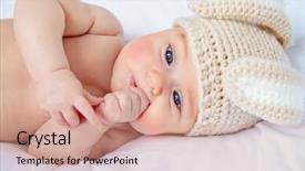  Presentation with baby chickens little cute chicks - PPT theme having rabbit costume family concept easter background and a  colored foreground