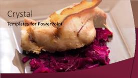  Presentation with rabbit - Presentation theme consisting of rabbit-leg-baked-with-bacon background and a coral colored foreground