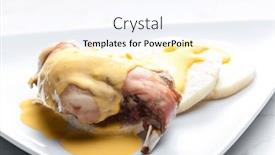  Presentation with rabbit - Theme having rabbit-leg-with-cream-sauce background and a sky blue colored foreground