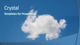  Presentation with rabbit - PPT theme having rabbit shaped cloud background and a ocean colored foreground