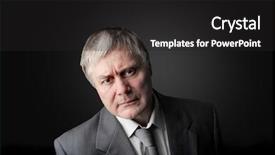  Presentation with angry workers - Slides having rabies - portrait of angry businessman background and a  colored foreground