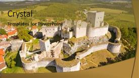  Presentation with gothic castle - Beautiful slide deck featuring rabies - ruins of gothic castle rabi backdrop and a gold colored foreground