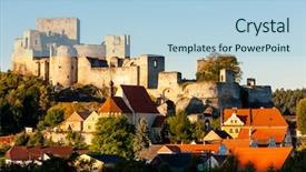  Presentation with romania history hunyad castle - Slides consisting of rabies - ruins of rabi castle czech background and a light blue colored foreground