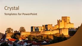  Presentation with zoroastrian ruins of ancient palace - Colorful presentation design enhanced with rabies - ruins of rabi castle czech backdrop and a lemonade colored foreground