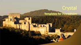  Presentation with castle purple - Theme with rabies - ruins of rabi castle czech background and a coral colored foreground