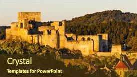  Presentation with candy castle - Amazing presentation design having rabies - ruins of rabi castle czech backdrop and a tawny brown colored foreground