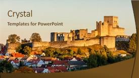  Presentation with czech republic - Colorful PPT theme enhanced with rabies - ruins of rabi castle czech backdrop and a soft green colored foreground