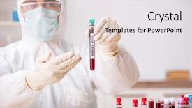  Presentation with testing blood - Audience pleasing PPT theme consisting of rabies - young handsome lab assistant testing backdrop and a white colored foreground