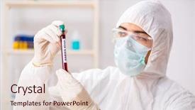  Presentation with testing blood - Presentation consisting of rabies - young handsome lab assistant testing background and a lemonade colored foreground