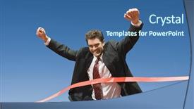  Presentation with finish line - Colorful PPT theme enhanced with race - motion blur shot backdrop and a ocean colored foreground