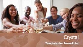  Presentation with friends - PPT theme consisting of race - point of view shot background and a coral colored foreground