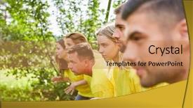  Presentation with teambuilding - Colorful slide deck enhanced with race at the teambuilding backdrop and a coral colored foreground