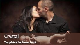  Presentation with couple kiss - Amazing presentation theme having race couple kiss while baby backdrop and a tawny brown colored foreground