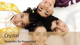  Presentation with children - PPT layouts with race ethnicity - group of happy children background and a  colored foreground