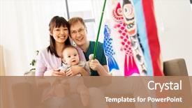  Presentation with asian carp - Slides with race family children's day background and a coral colored foreground